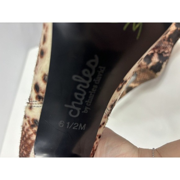 Charles by Charles David Panama Faux Fur Boots Brown Black Animal Print Pointy - Picture 10 of 12